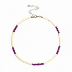 Sklo Boho Chic Bohemia Beaded Choker Náhrdelník Purple 35cm(13 6/8") dlouhý, 1 kus