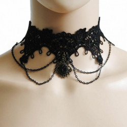 Lace Gothic Choker Náhrdelník černý 26cm(10 2/8") dlouhý, 1 kus