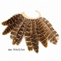 Ušní náušnice Clip Na Stud Wrap Náušnice Gold Plated Brown Feather 19.5cm x 12.7cm 1 kus