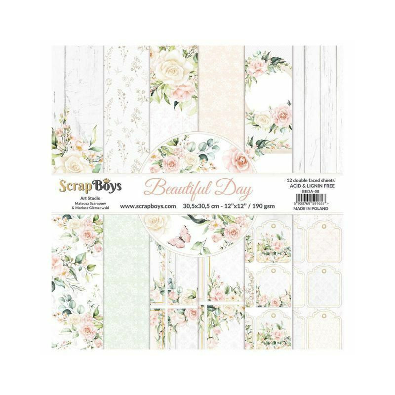 ScrapBoys Sada oboustranných papírů 30, 5x30, 5cm Beautiful Day (12ks), , papíry sady potiskem scrapbooking