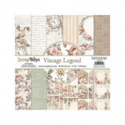 ScrapBoys Sada oboustranných papírů 15, 2x15, 2cm Vintage Legend (24ks), , papíry jednobarevné, scrapbooking