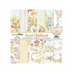 ScrapBoys Sada oboustranných papírů 30, 5x30, 5cm Sweet Childhood (12ks), , papíry sady potiskem scrapbooking