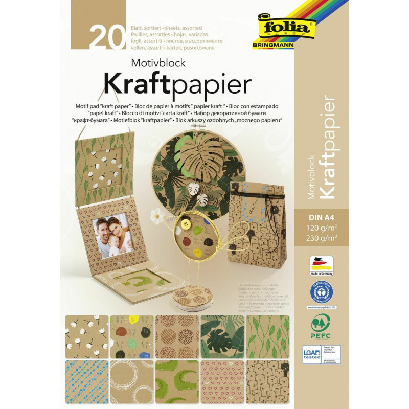 Folia Bringmann Blok "Kraft Papír" S Motivem Ii- 20 Listů, Din A4