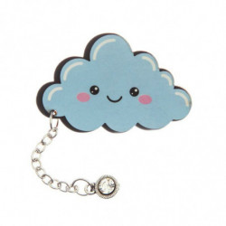 Dřevěná značka s řetězem a rhinestone "Smile and Shine", cloud brooches šperky