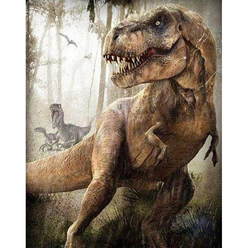 Diamantové malování - DINOSAURUS JURSKÝ PARK bez rámu 40 x 50 cm fa_dp-404