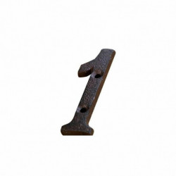 Černá - Číslo 1 Wrought Iron Creative DIY Dveřní deska Domácí příslušenství 2x7.5cm 1 kus