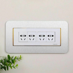 Stříbrná bílá - Resin Light Switch Nálepky na stěnu Decals DIY Home Decoration 26.7x14.7cm 1 kus