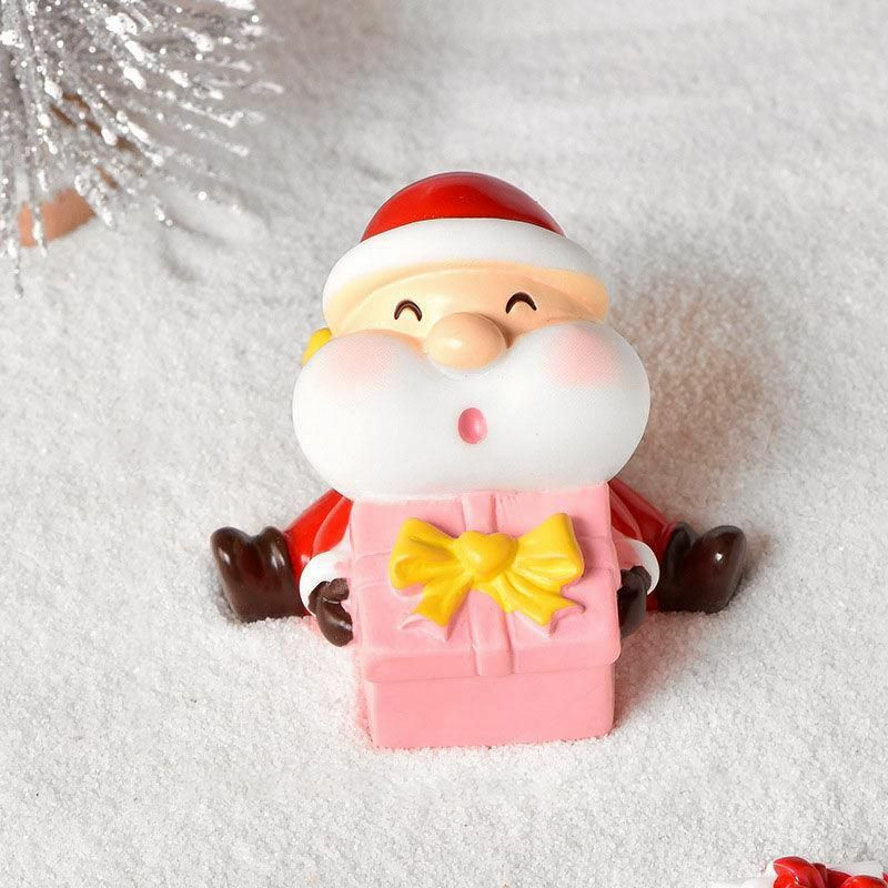 Multicolor-18  Vánoční Santa Claus Snowscape pryskyřice mikro krajiny miniaturní dekorace 4. 3x3. 5cm 1 kus