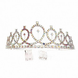 AB Color-Shiny Crown drahokam Girl Queen Birthday Party Supplies 12x4cm 1 kus