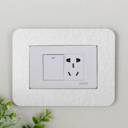 Stříbrná bílá - Resin Light Switch Nálepky na stěnu Decals DIY Home Decoration 20x14.9cm 1 kus