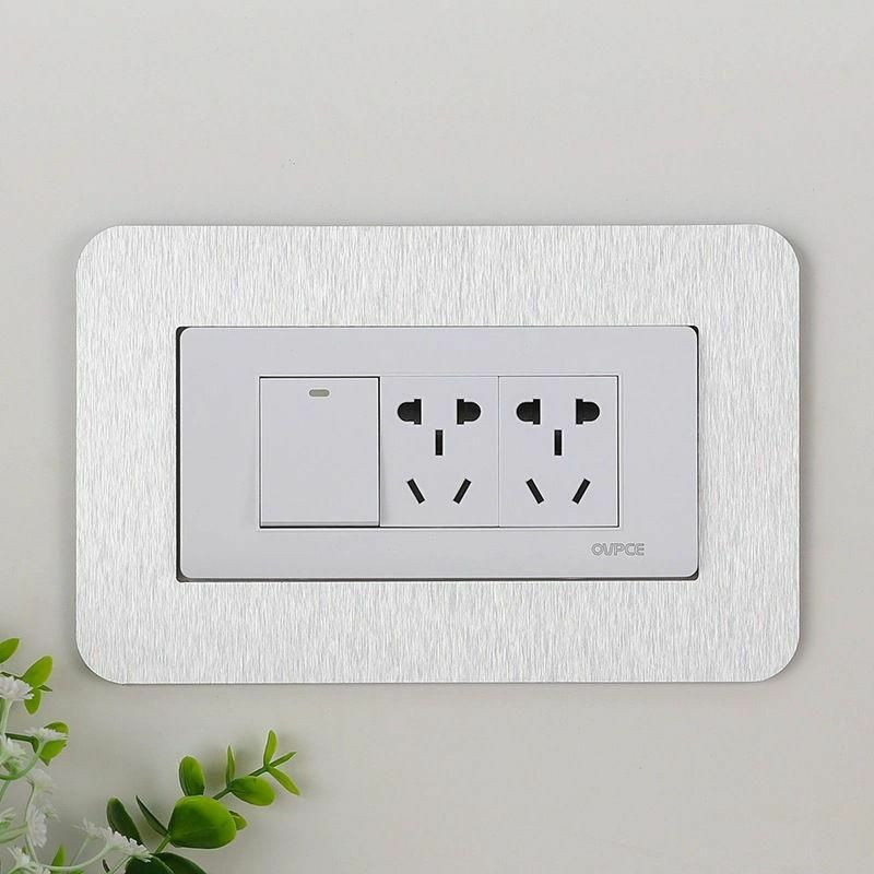 Stříbrná bílá - Resin Light Switch Nálepky na stěnu Decals DIY Home Decoration 22.5x14.5cm 1 kus