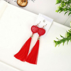 Tassel Red Heart náušnice 1 pár