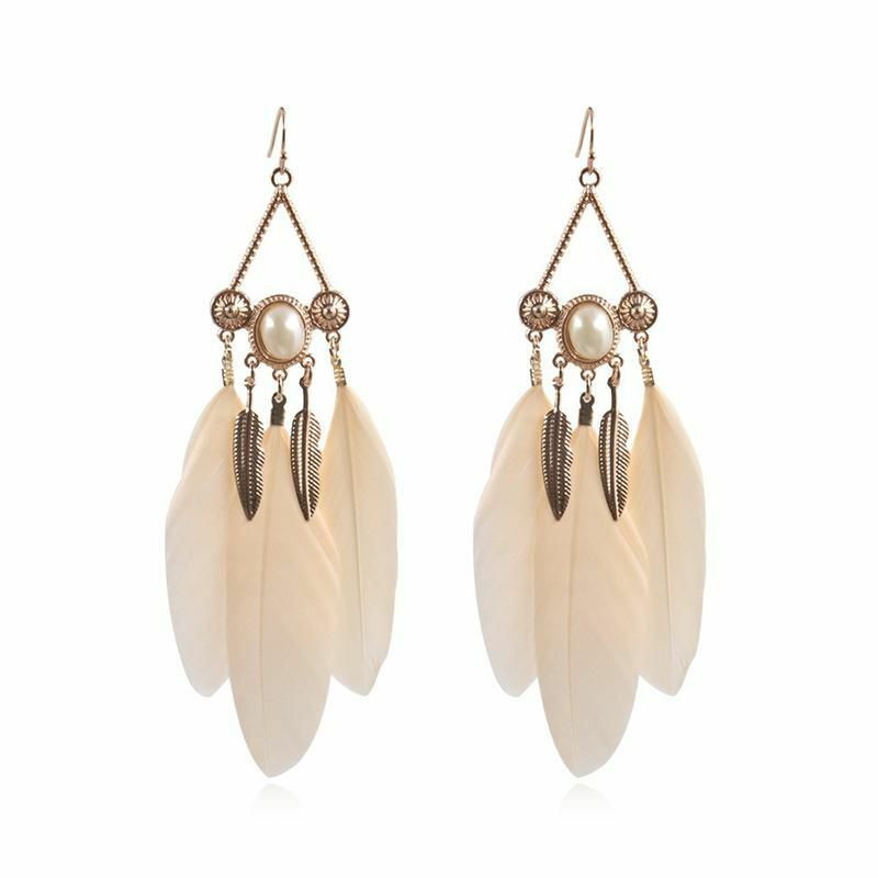 Přírodní Boho Chic náušnice Pearl x 1 pár