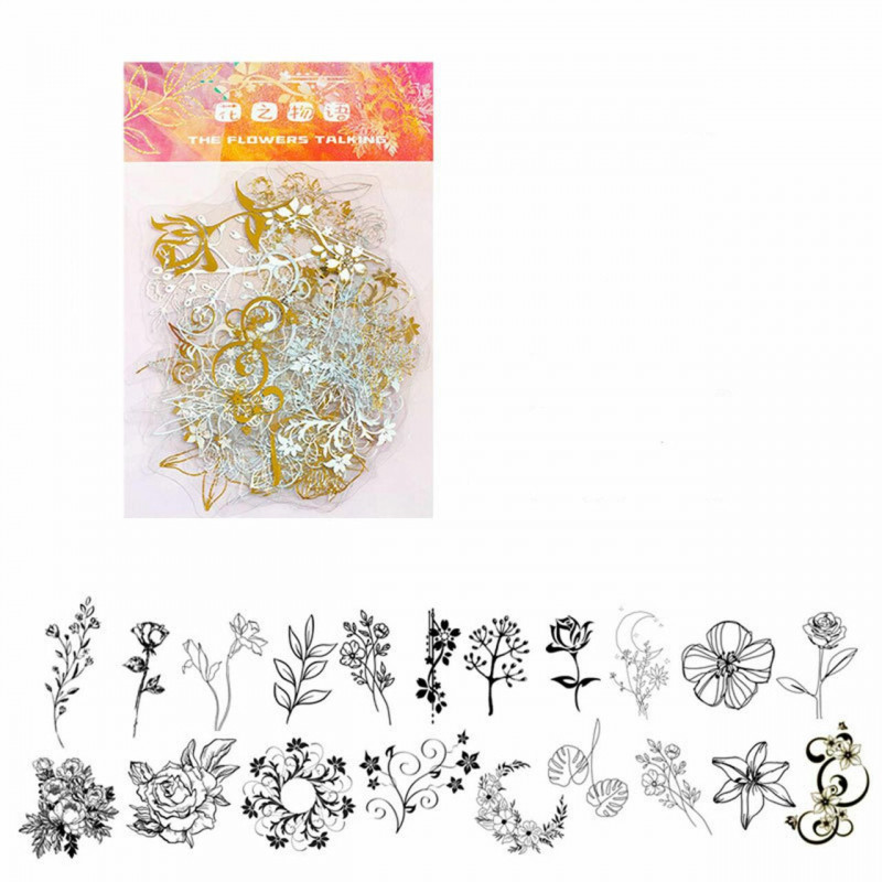 PET AB Color Laser Gold Stamping DIY zápisníku samolepky 12x8cm 1 50 ks / Paket