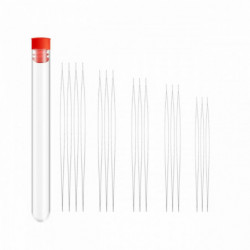 Železná slitina 5 velikostí Big Eye Beading Needles Set pro výrobu šperků s jehlou láhev stříbrný tón 15cm x 1, 3cm 1 Set ( 16