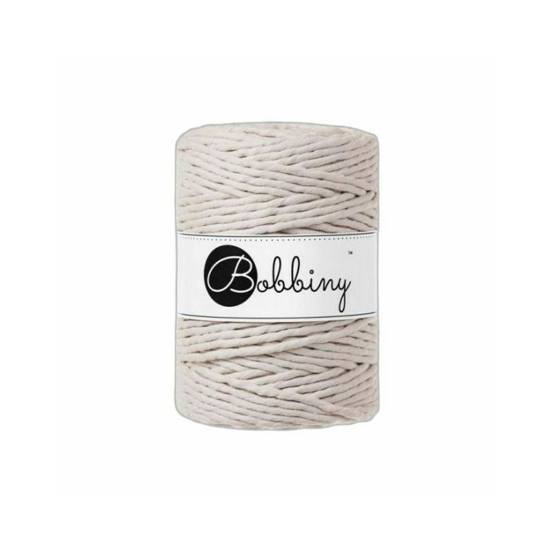 Bobbiny macrame XXL Nude (5mm x 100m), příze vlna textil hedvábí