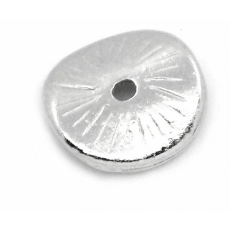 20ks stříbrné vlnité distanční korálky disk přízvuk korálky šperky hledání Zinkové slitiny 10mm x 9mm