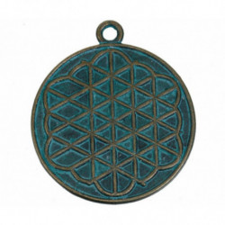 1 ks Zelená Patina Boho závěsy Celtic Knot Round šperky závěsy Charms Antique Copper 40mm x 34mm