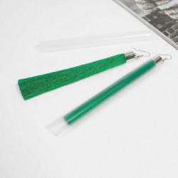 Polyesterové náušnice Tassel Silver Tone Green 13.5cm(5 3/8"), Post/Wire Velikost: (21 měřítka), 1 pár