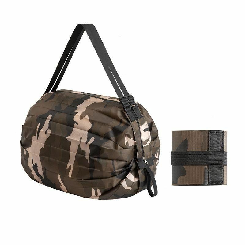 Káva-Camouflage Nylon cestovní skládací přenosná Nákupní taška 40x40cm 1 kus