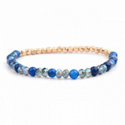 Skleněné a akrylové náramky Dainty Delicate Bracelets Beaded Bracelet Blue Elastic 18cm(7 1/8") dlouhé, 1 kus