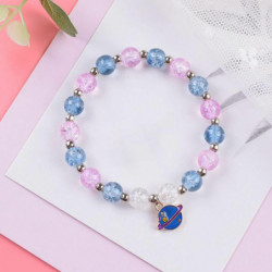 Skleněné náramky Delikátní náramky Beaded Bracelet Blue & Pink Universe 25cm(9 7/8") dlouhé - 14cm(5 4/8"), 1 kus