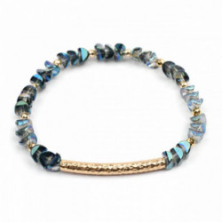 Měď a sklo Dainty náramky Delikátní náramky Beaded Bracelet Gold Plated Green Blue Faceted 18cm(7 1/8") dlouhý, 1 kus