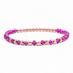 Skleněné a akrylátové náramky Dainty Delicate Bracelets Beaded Bracelet Fuchsia Faceted 18cm(7 1/8") dlouhé, 1 kus