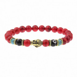 Dainty náramky Delikátní náramky Beaded Bracelet Red Buddha Statue Elastic 19cm(7 4/8") dlouhý, 1 kus