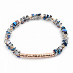 Měď a sklo Dainty náramky Delikátní náramky Beaded Bracelet Gold Plated Multicolor Faceted 18cm(7 1/8") dlouhý, 1 kus UP056221