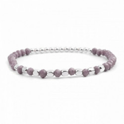 Skleněné a akrylátové náramky Dainty Delicate Bracelets Beaded Bracelet Purple Gray Faceted 18cm(7 1/8") dlouhé, 1 kus