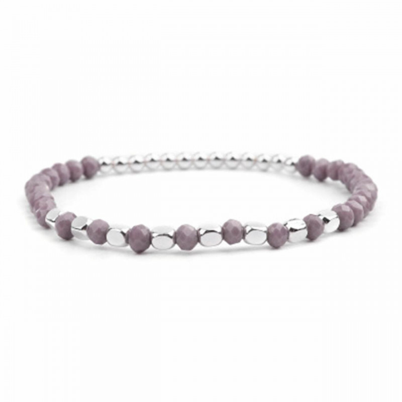 Skleněné a akrylátové náramky Dainty Delicate Bracelets Beaded Bracelet Purple Gray Faceted 18cm(7 1/8") dlouhé, 1 kus