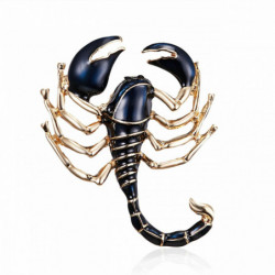 Retro Pin Brože hmyz zvíře Scorpion pozlacené Tmavě modrá smalt 3.4 cm x 2.5 cm 1 kus