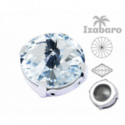 Izabaro Crystal Crystal 001 kolo Rivoli skleněné krystaly stříbrné drápy 1122 šít na Nastavení Chatons tváří kamínky Izabaro