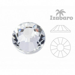 Izabaro Crystal Crystal 001 kolo Sun Rose Silver Flat Back Hotfix skleněné krystaly 2038 Izabaro lepidlo na tváří kamínky