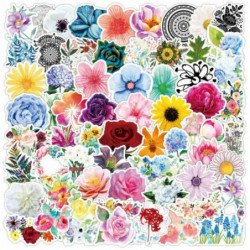 50pcs Mix Flowers Mix Bee Pvc Vodotěsné graffiti samolepky Scrapbooking dekorace škola deník notebook Kraftika