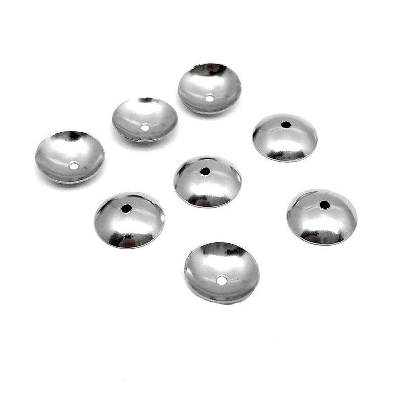 20 ks stříbrné desky z nerezavějící oceli Bead Cap kovové nálezy kulaté plechovky z nerezavějící oceli 6mm x 0, 8mm