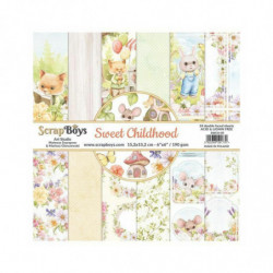 ScrapBoys Sada oboustranných papírů Sweet Childhood , papíry jednobarevné, scrapbooking