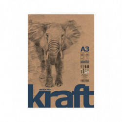 Drasca Art EOOD Skicák Elephant Sketch kraft (70g/m2 50 listů) A4 , pastel uhel tužka skicáky výtvarné potřeby