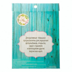 Kreativní sada peříček barevná pírka zdobení, dekorace scrapbooking 9 x 12, 5 cm