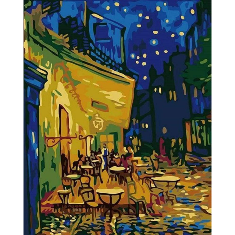 Vyšívání křížkové sada - Van Gogh - Terasa kavárny v noci 32 x 40 cm cs-928