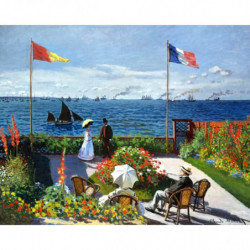 Vyšívání křížkové sada - Monet - Zahrada v Sainte-Adresse 32 x 40 cm cs-fa10109