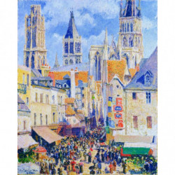 Vyšívání křížkové sada - Pissarro - Tržiště v Rouen 32 x 40 cm cs-fa10102