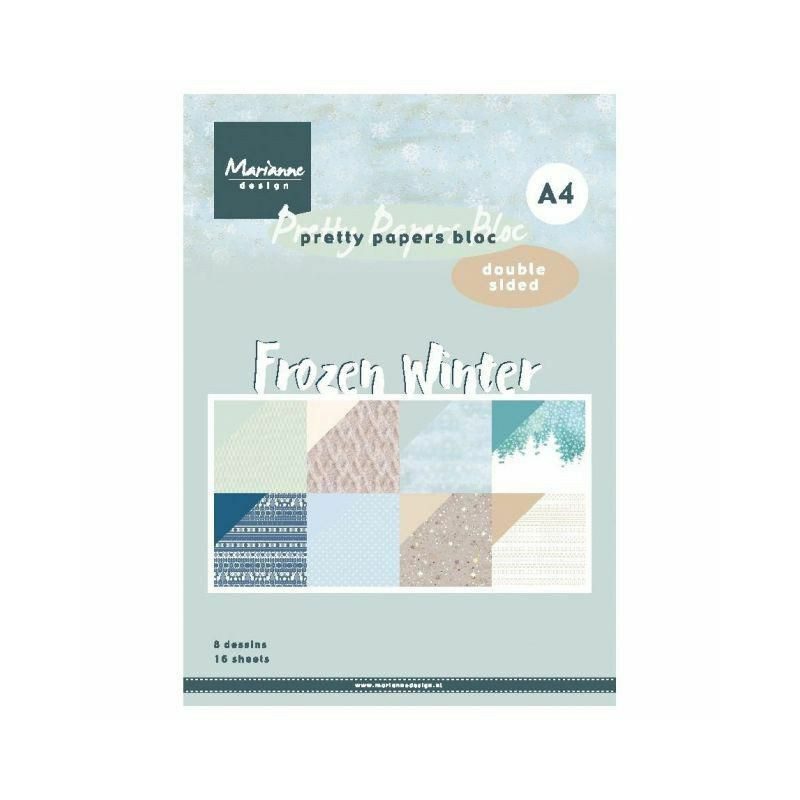 Marianne Design Sada oboustranných papírů A4 Frozen winter , papíry v sadě, potiskem scrapbooking