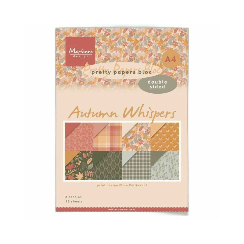 Marianne Design Sada oboustranných papírů A4 Autumn Whispers , papíry v sadě, potiskem scrapbooking