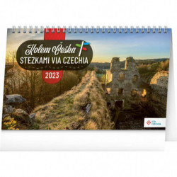 Stolní kalendář Kolem Česka stezkami Via Czechia 2023 23, 1 × 14, 5 cm pgs-31022