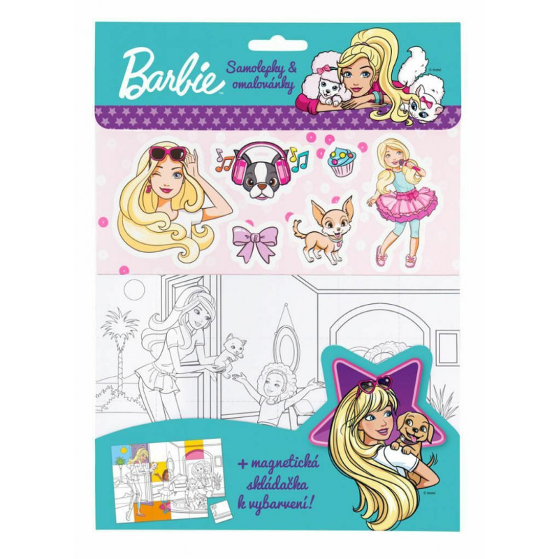 BARBIE – Omalovánky magnetky samolepky k-ca-1001-co