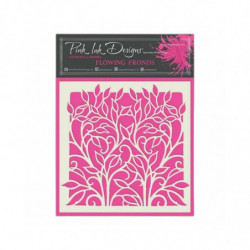 Pink Ink Designs Plastová šablona 17, 7x17, 7cm rostliny , šablony malování, textil hedvábí