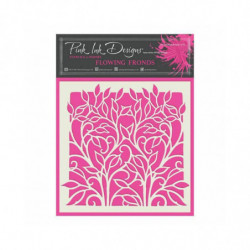 Pink Ink Designs Plastová šablona 17, 7x17, 7cm rostliny , šablony malování, textil hedvábí