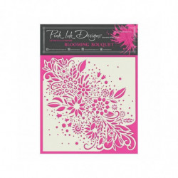 Pink Ink Designs Plastová šablona 17, 5x17, 7cm kytice , šablony malování, textil hedvábí